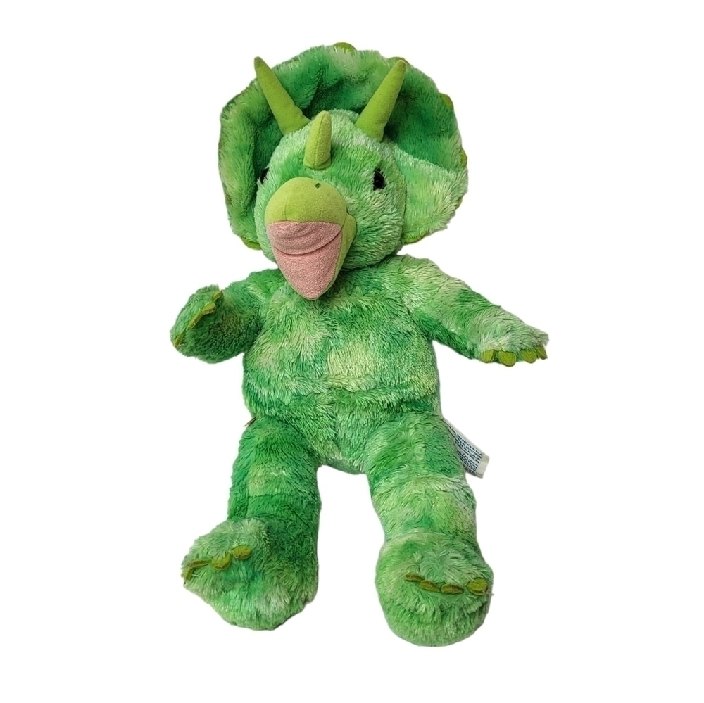 Build a Bear Workshop Dinosaur Triceratops Plush Stuffed Animal Green Dino 15"